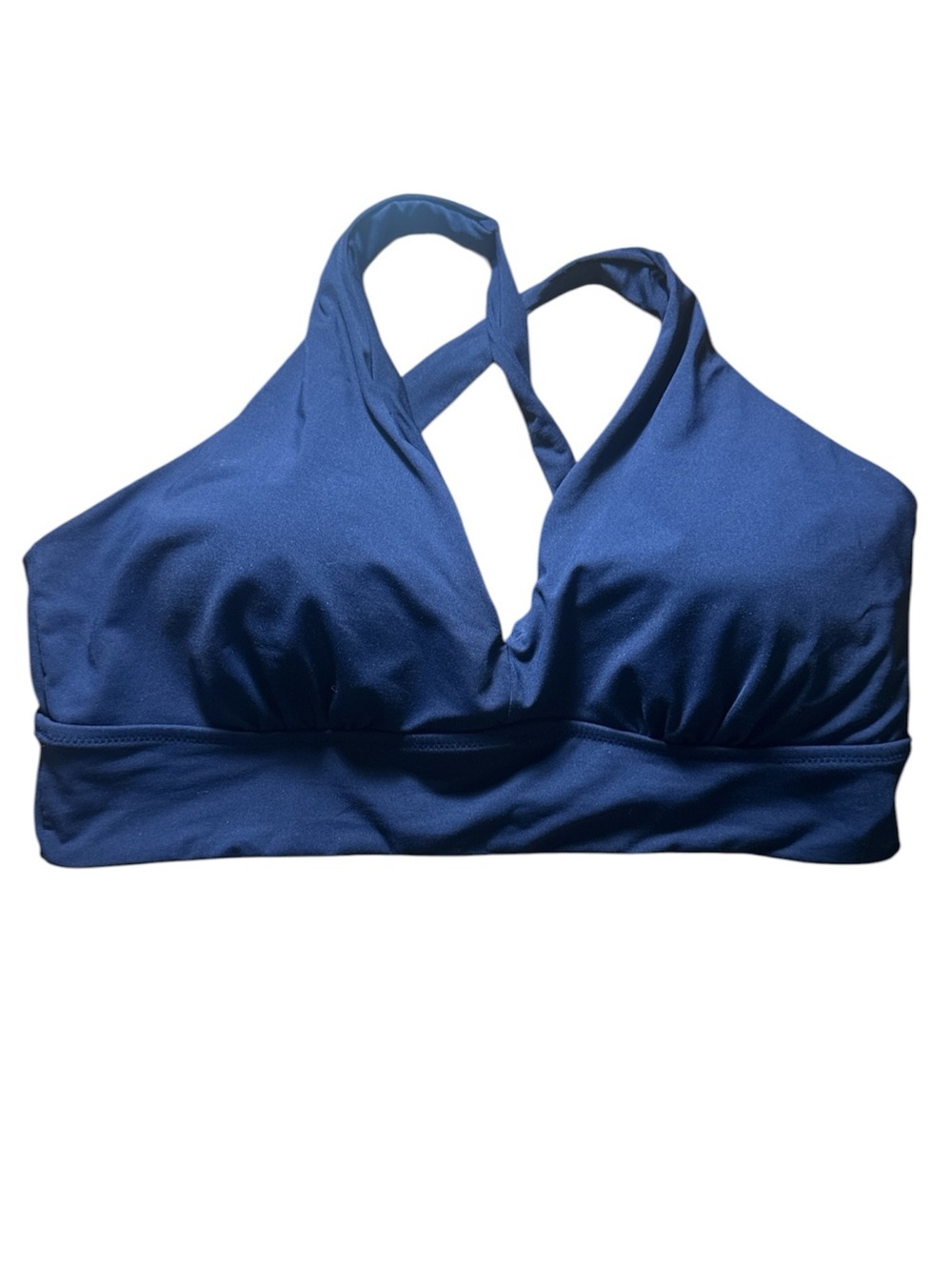 Athleta Large Navy Plunge Bikini Top | Halter Swim Top | Athletic Swimwear - Picture 4 of 7